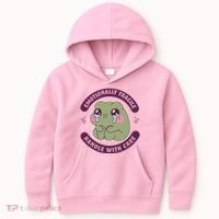 Emotionally Fragile Handle With Care Cute Crying Frog Kids Hoodie thumb 0