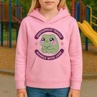 Emotionally Fragile Handle With Care Cute Crying Frog Kids Hoodie thumb 3