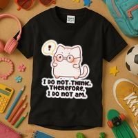 Ellie Furrington I Do Not Think Therefore I Do Not Am. Kids T-Shirt thumb 3