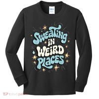 Embarrassing Funny Inappropriate Sweating Adult Humor Kids Long Sleeve Shirt thumb 0