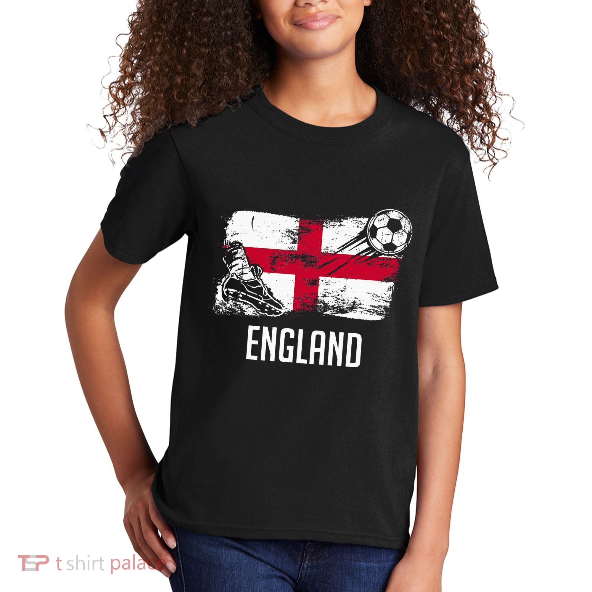 England Flag Jersey England Soccer Team England Kids T-Shirt