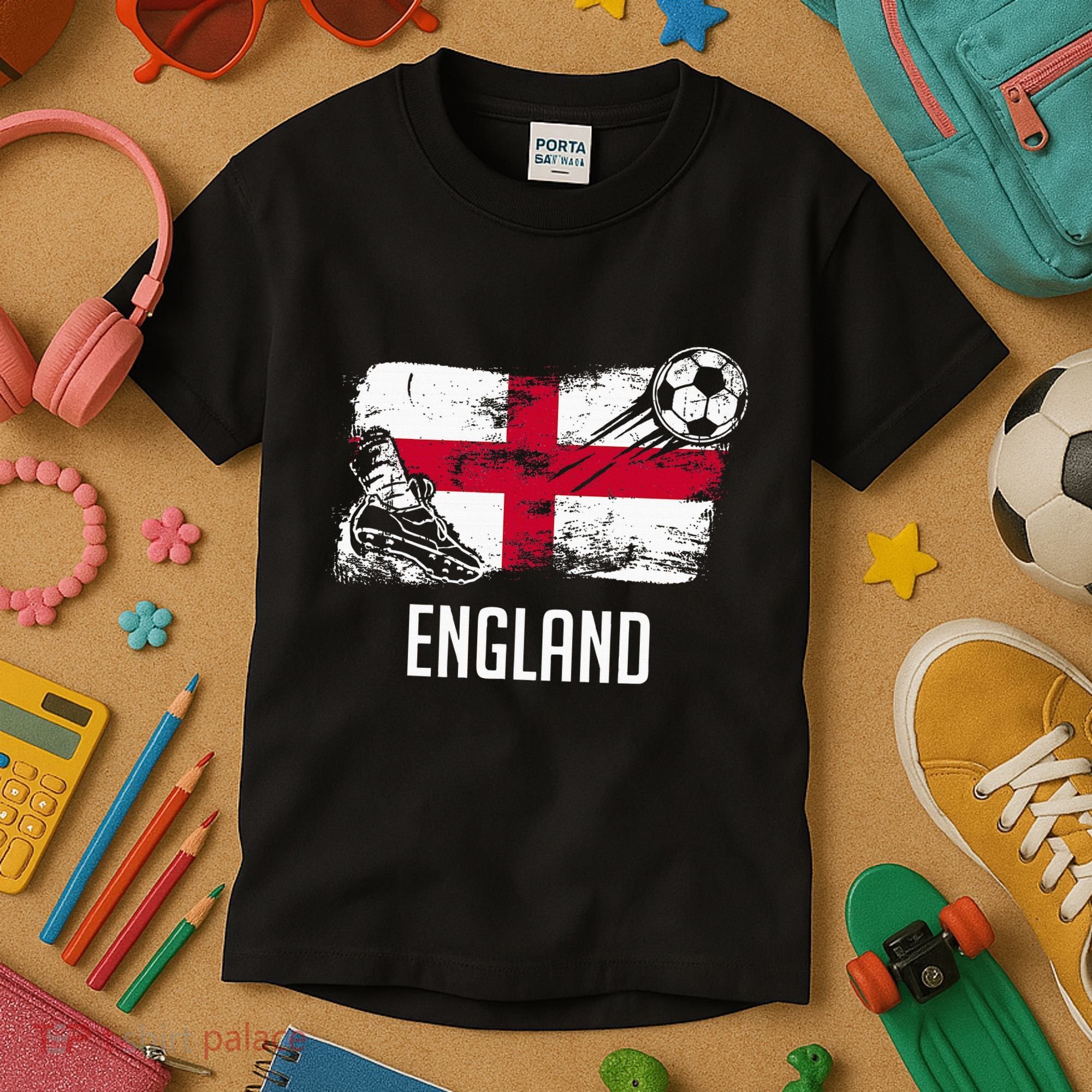 England Flag Jersey England Soccer Team England Kids T-Shirt