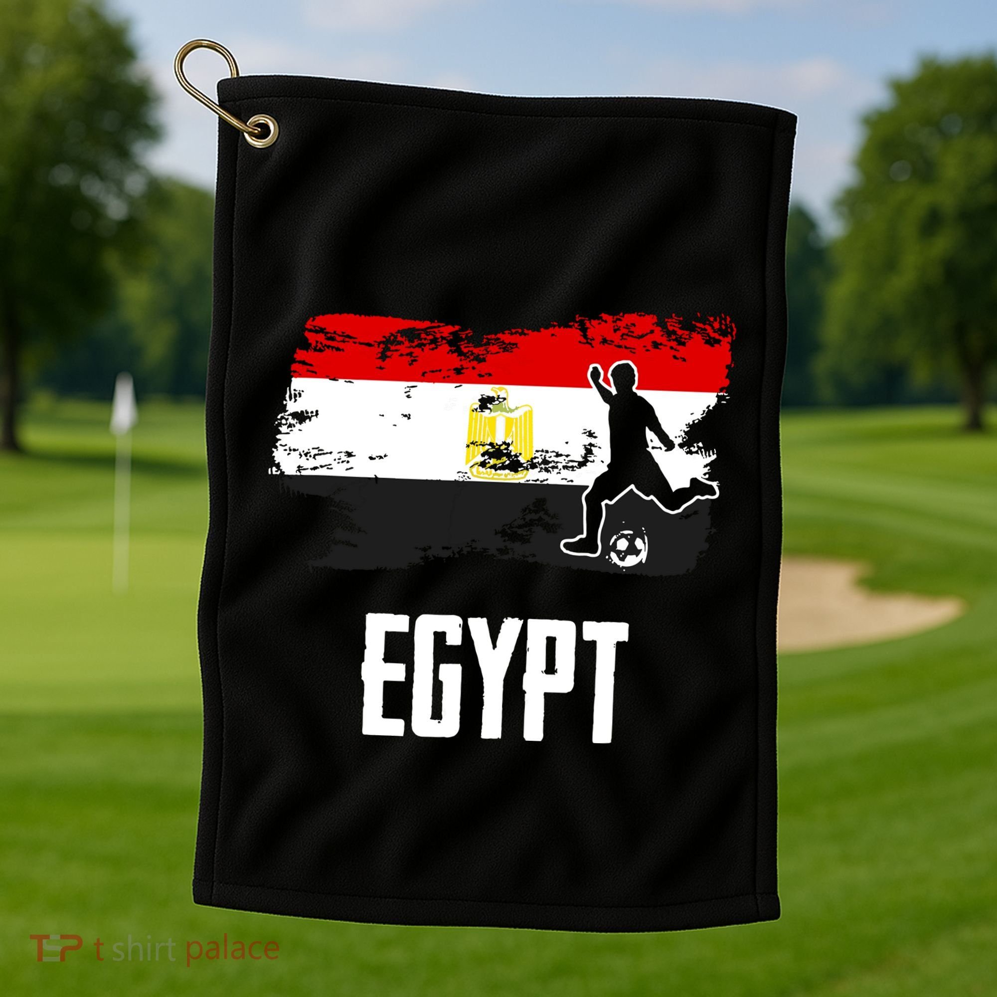Egypt Flag Jersey Egyptian Soccer Team Egyptian Golf Towel