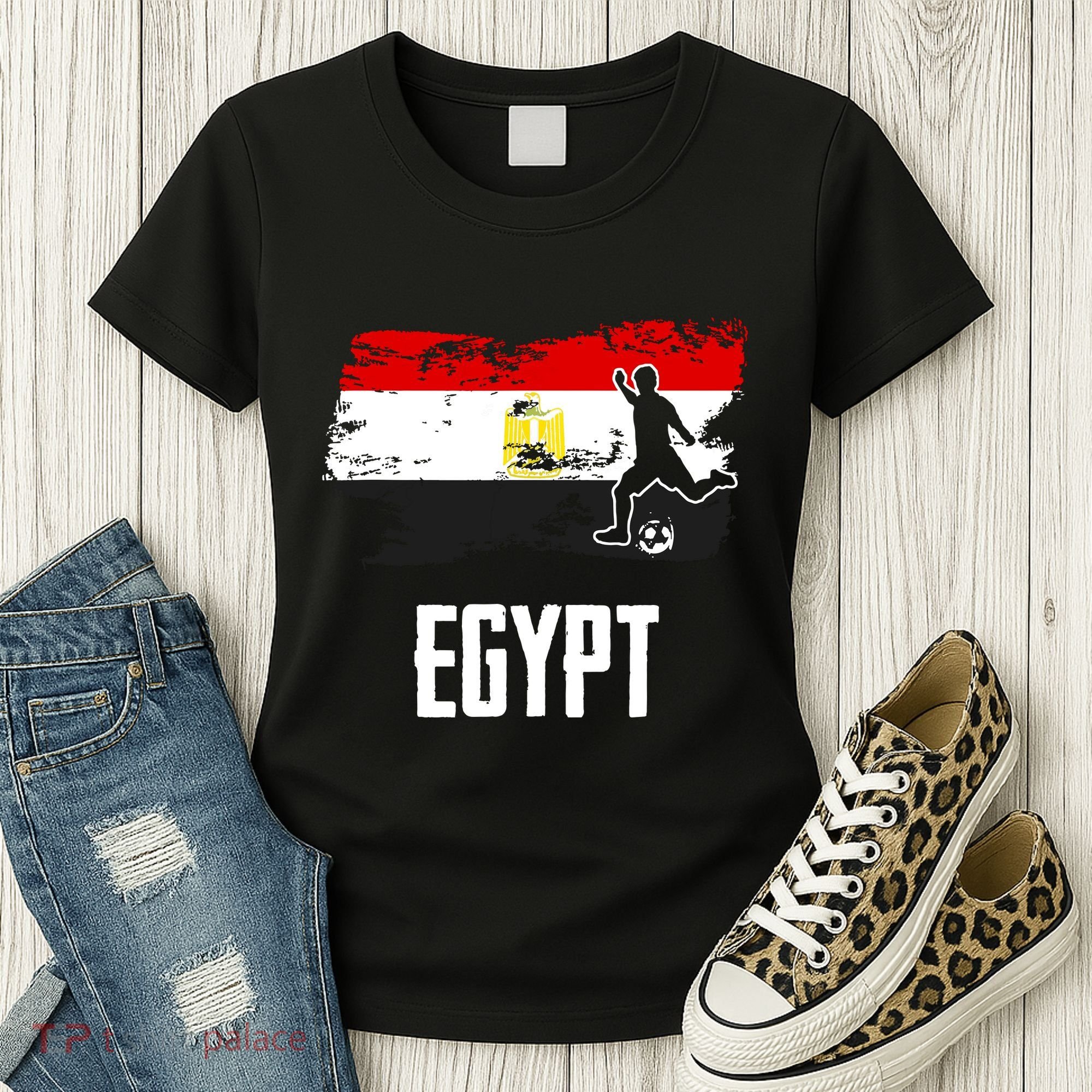 Egypt Flag Jersey Egyptian Soccer Team Egyptian Women's T-Shirt