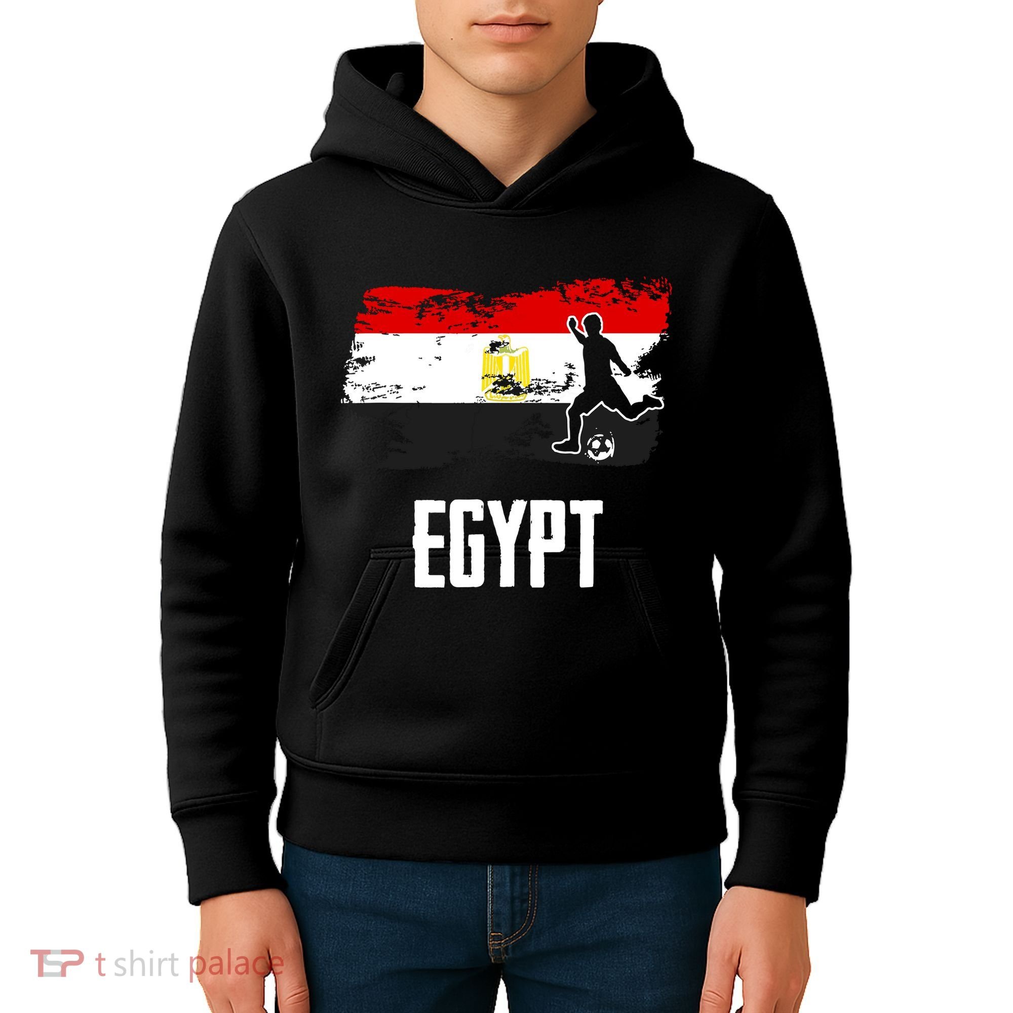 Egypt Flag Jersey Egyptian Soccer Team Egyptian Kids Hoodie