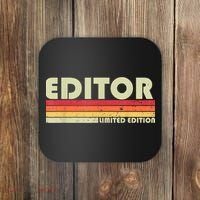EDITOR Funny Job Title Profession Birthday Worker Idea Coaster thumb 0