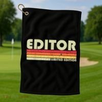 EDITOR Funny Job Title Profession Birthday Worker Idea Golf Towel thumb 1