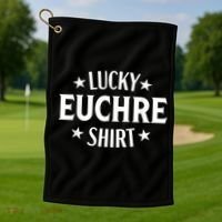 Euchre Funny Lucky Card Game Player Golf Towel thumb 1
