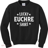 Euchre Funny Lucky Card Game Player Kids Sweatshirt thumb 0