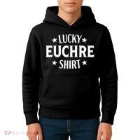 Euchre Funny Lucky Card Game Player Kids Hoodie thumb 4