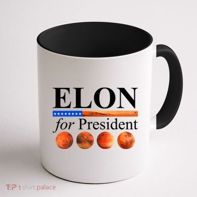 Elon For President USA Mars Flag Coffee Mug back