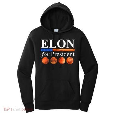 Elon For President USA Mars Flag Women's Hoodie