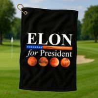 Elon For President USA Mars Flag Golf Towel thumb 1