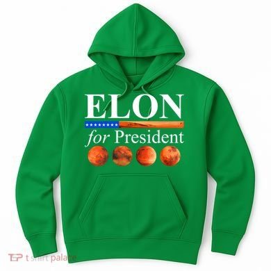 Elon For President USA Mars Flag Hoodie