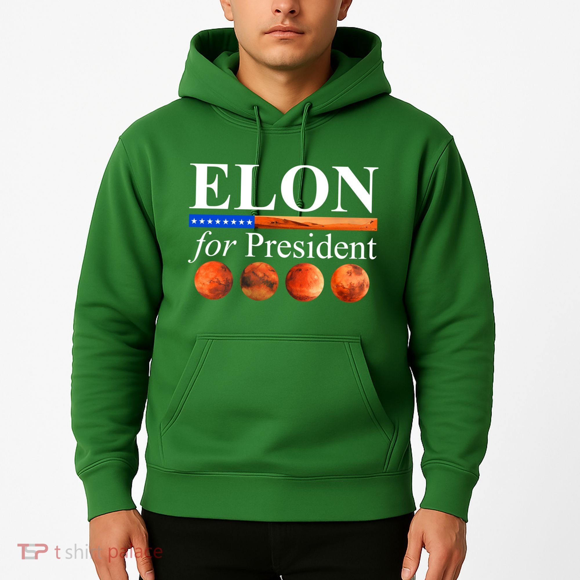 Elon For President USA Mars Flag Hoodie
