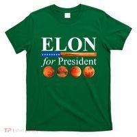 Elon For President USA Mars Flag T-Shirt thumb 0