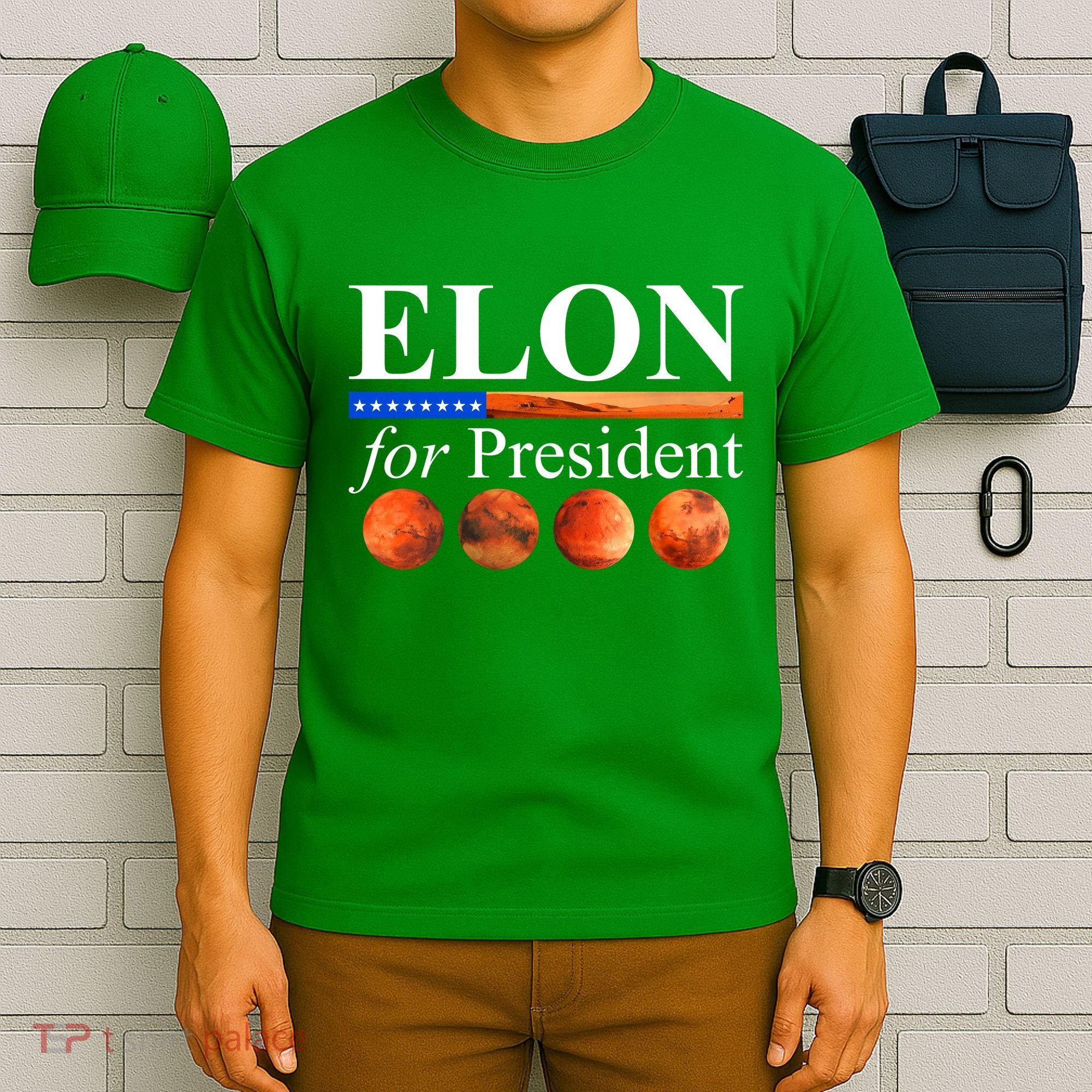 Elon For President USA Mars Flag T-Shirt