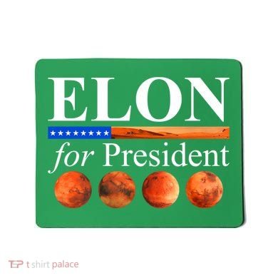 Elon For President USA Mars Flag Mousepad