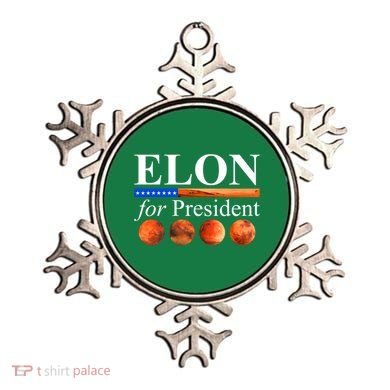 Elon For President USA Mars Flag Ornament