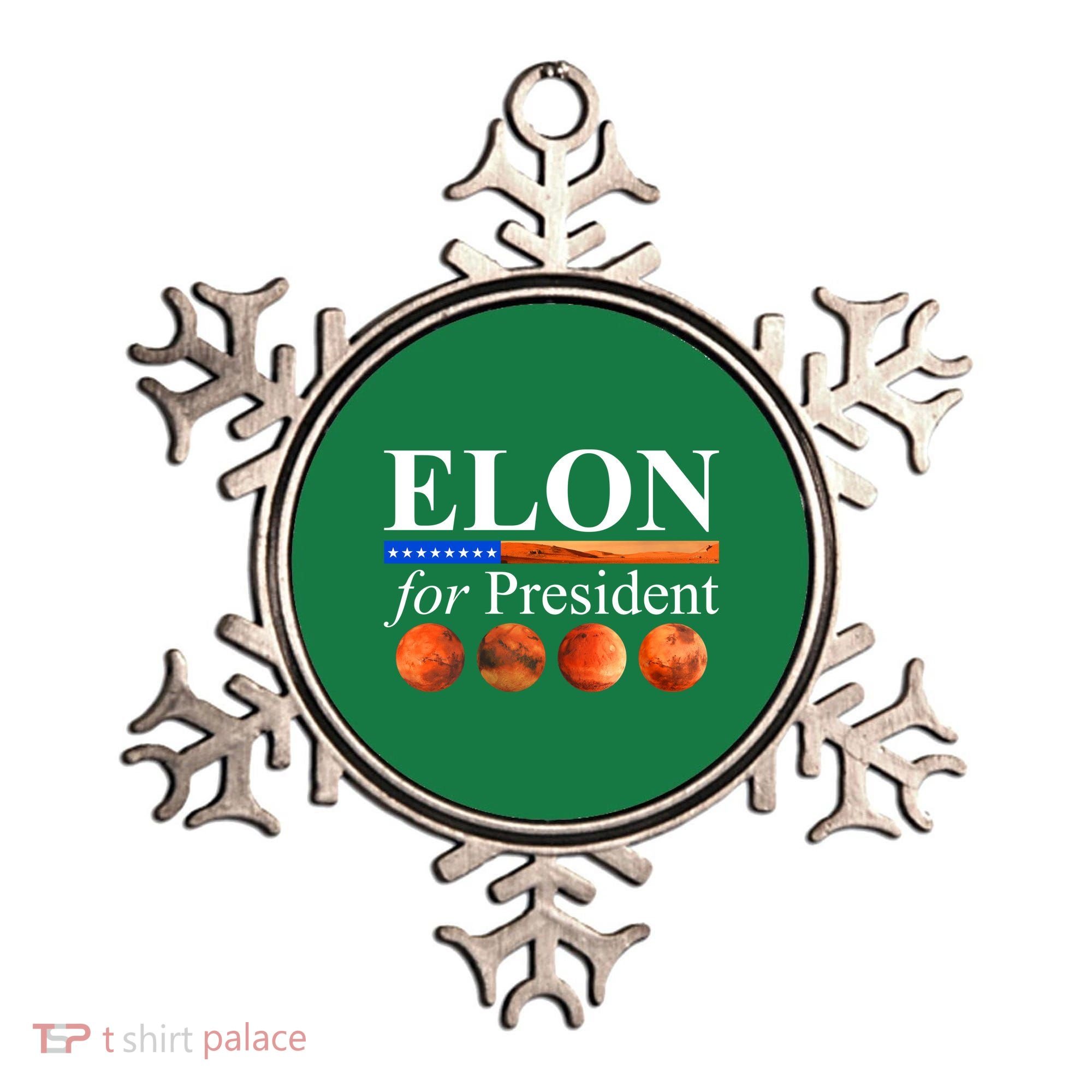 Elon For President USA Mars Flag Ornament