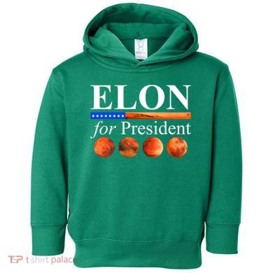 Elon For President USA Mars Flag Toddler Hoodie