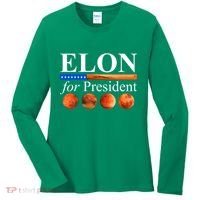 Elon For President USA Mars Flag Women's Long Sleeve Shirt thumb 0