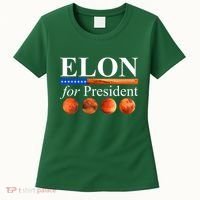 Elon For President USA Mars Flag Women's T-Shirt thumb 0