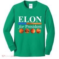Elon For President USA Mars Flag Kids Long Sleeve Shirt thumb 0