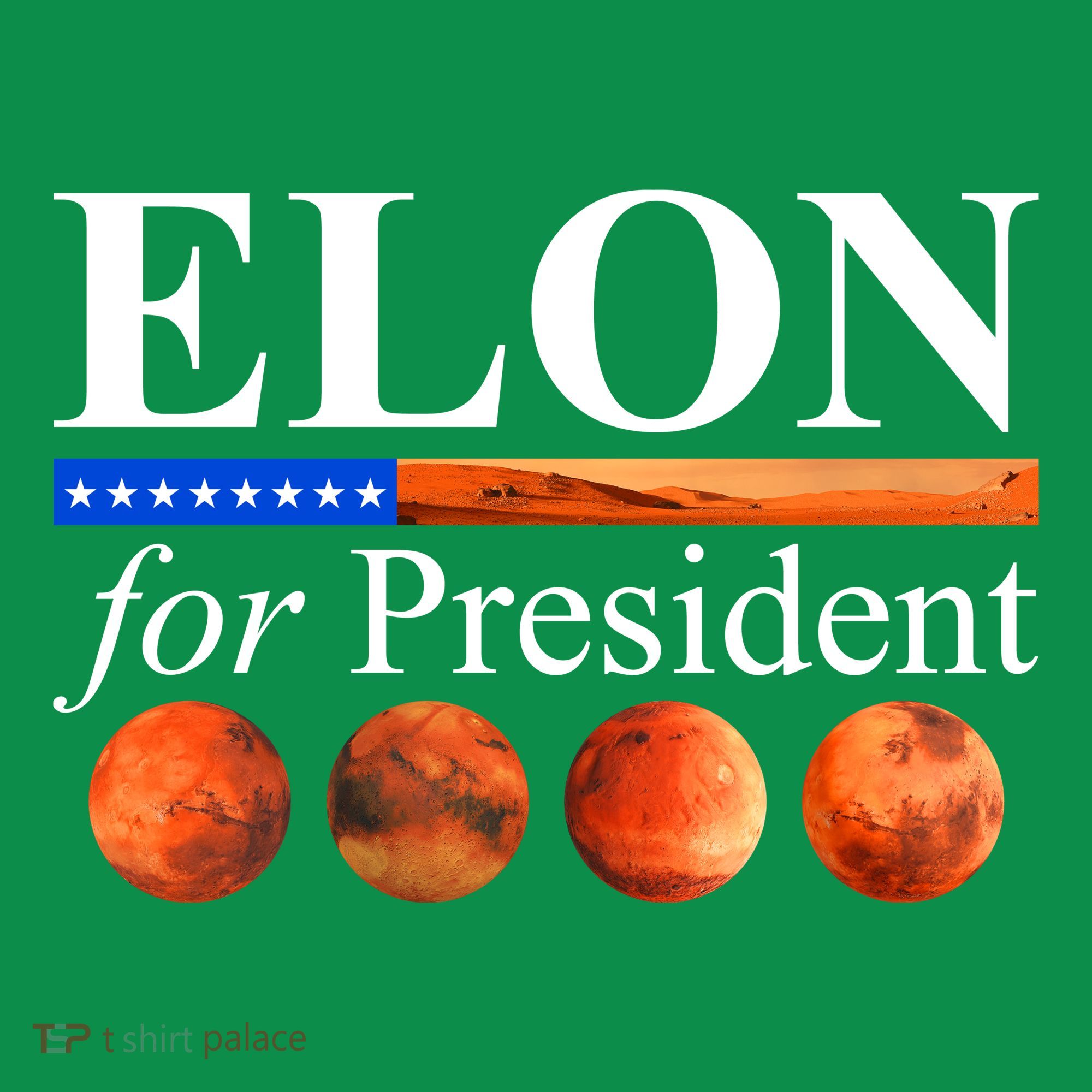 Elon For President USA Mars Flag Kids Long Sleeve Shirt