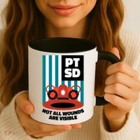 Ems Firefighter Ptsd Awareness Flag Post Traumatic Stress Meaningful Gift Coffee Mug thumb 3