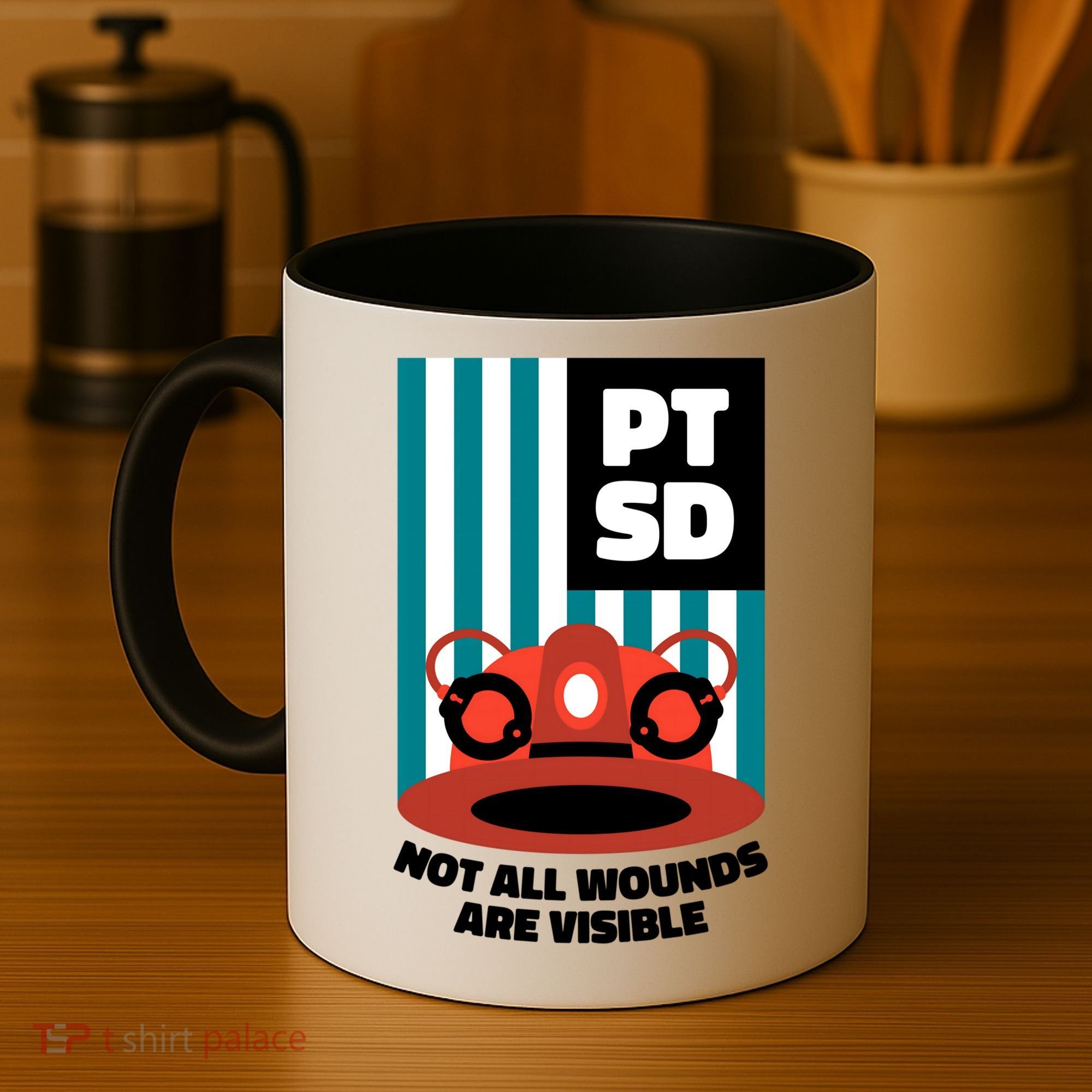 Ems Firefighter Ptsd Awareness Flag Post Traumatic Stress Meaningful Gift Coffee Mug