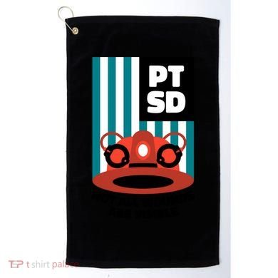 Ems Firefighter Ptsd Awareness Flag Post Traumatic Stress Meaningful Gift Golf Towel