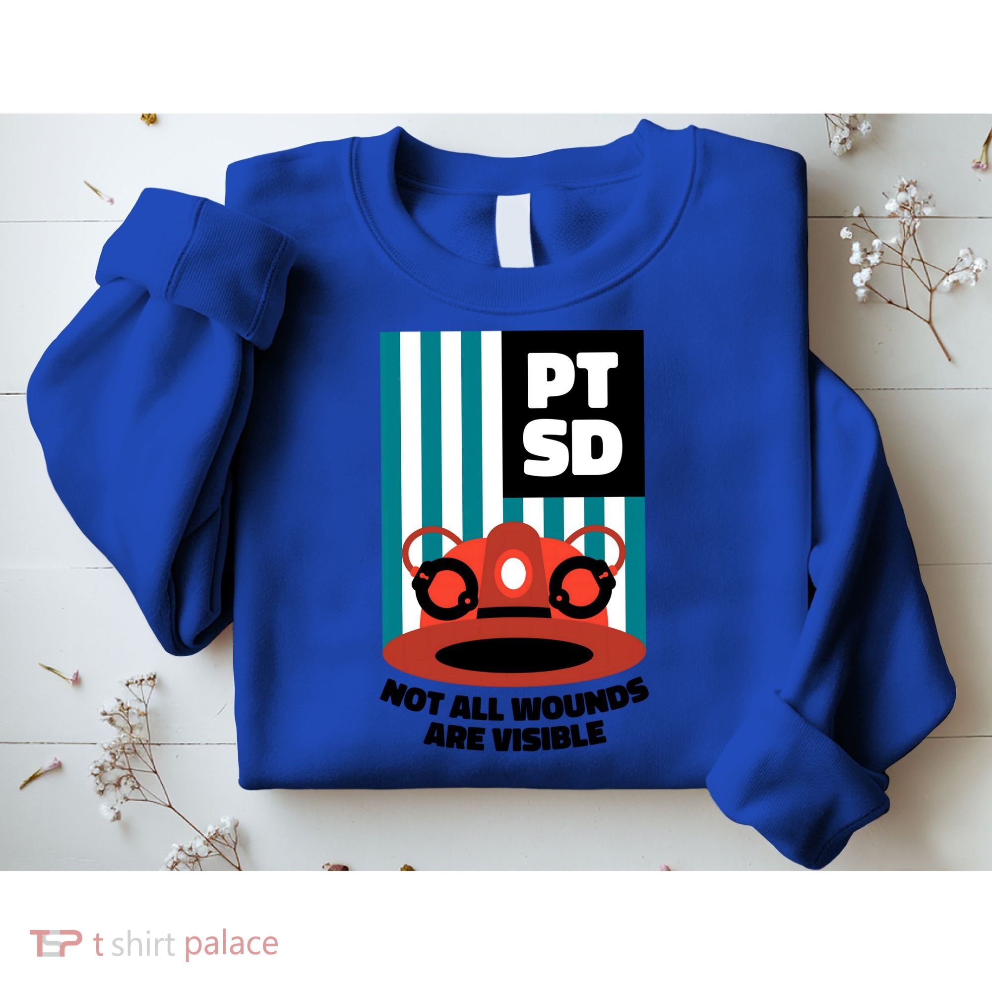 Ems Firefighter Ptsd Awareness Flag Post Traumatic Stress Meaningful Gift Sweatshirt