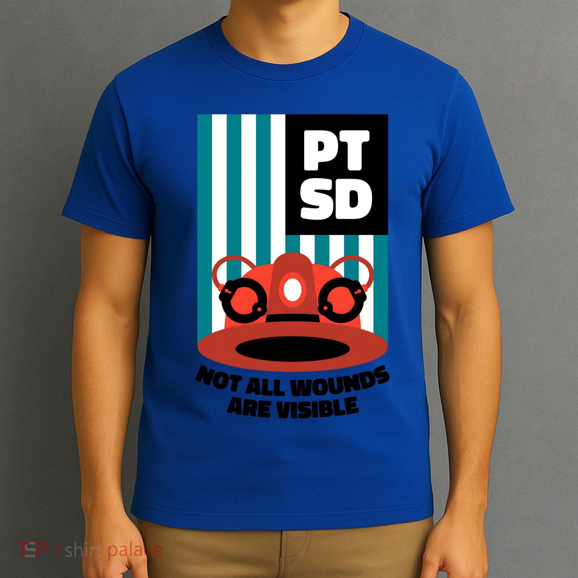 Ems Firefighter Ptsd Awareness Flag Post Traumatic Stress Meaningful Gift T-Shirt