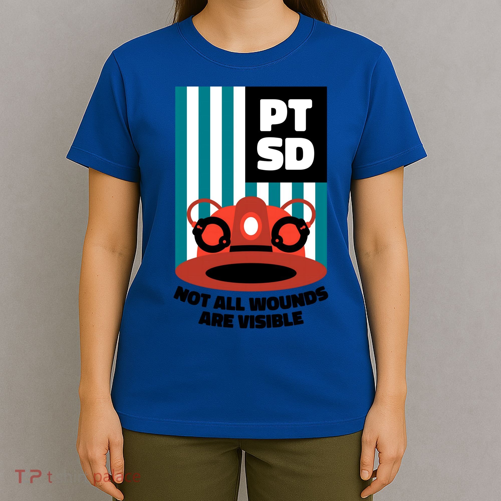 Ems Firefighter Ptsd Awareness Flag Post Traumatic Stress Meaningful Gift T-Shirt