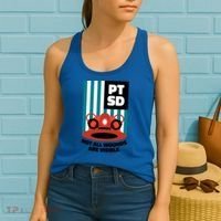 Ems Firefighter Ptsd Awareness Flag Post Traumatic Stress Meaningful Gift Women's Tank Top thumb 2