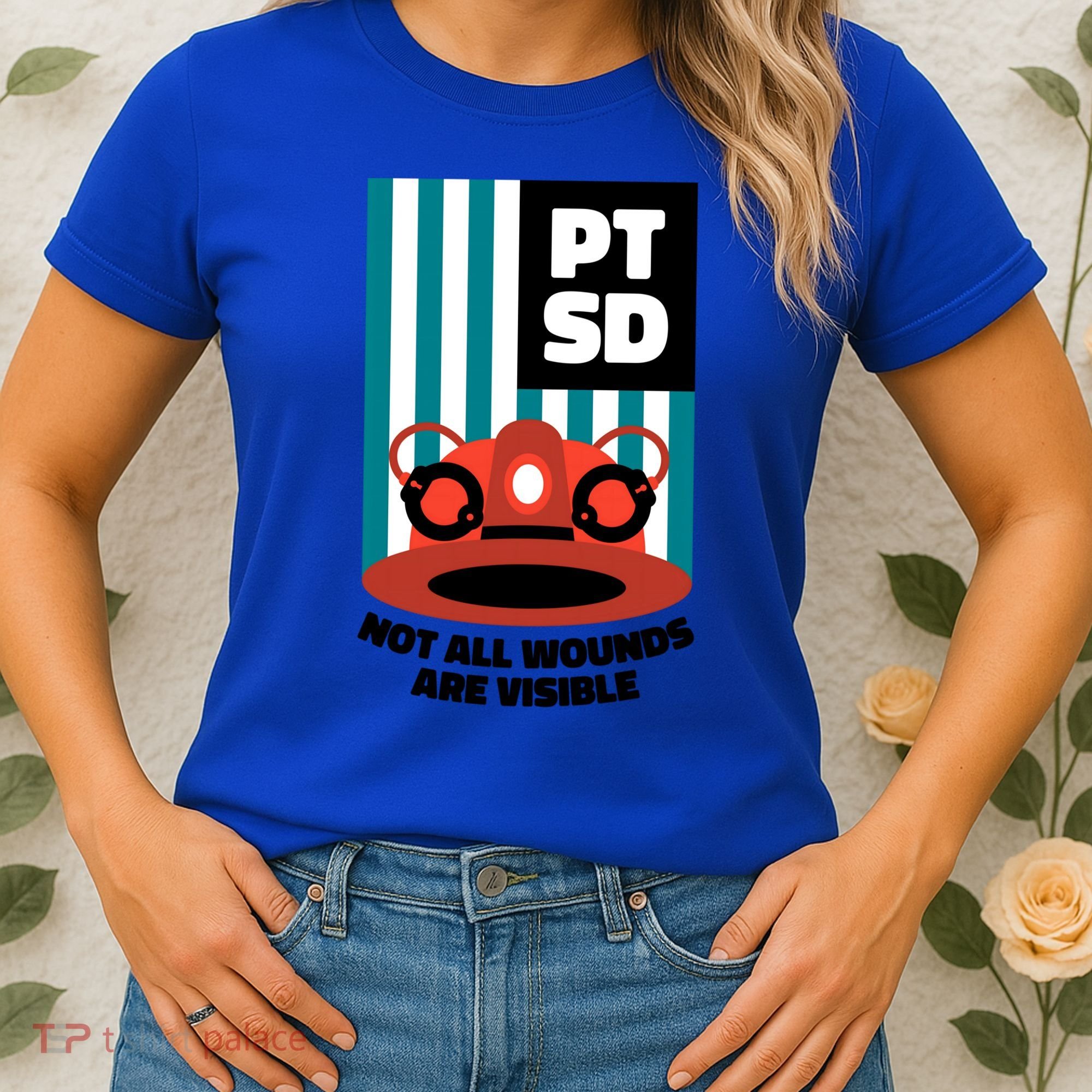 Ems Firefighter Ptsd Awareness Flag Post Traumatic Stress Meaningful Gift Women's T-Shirt