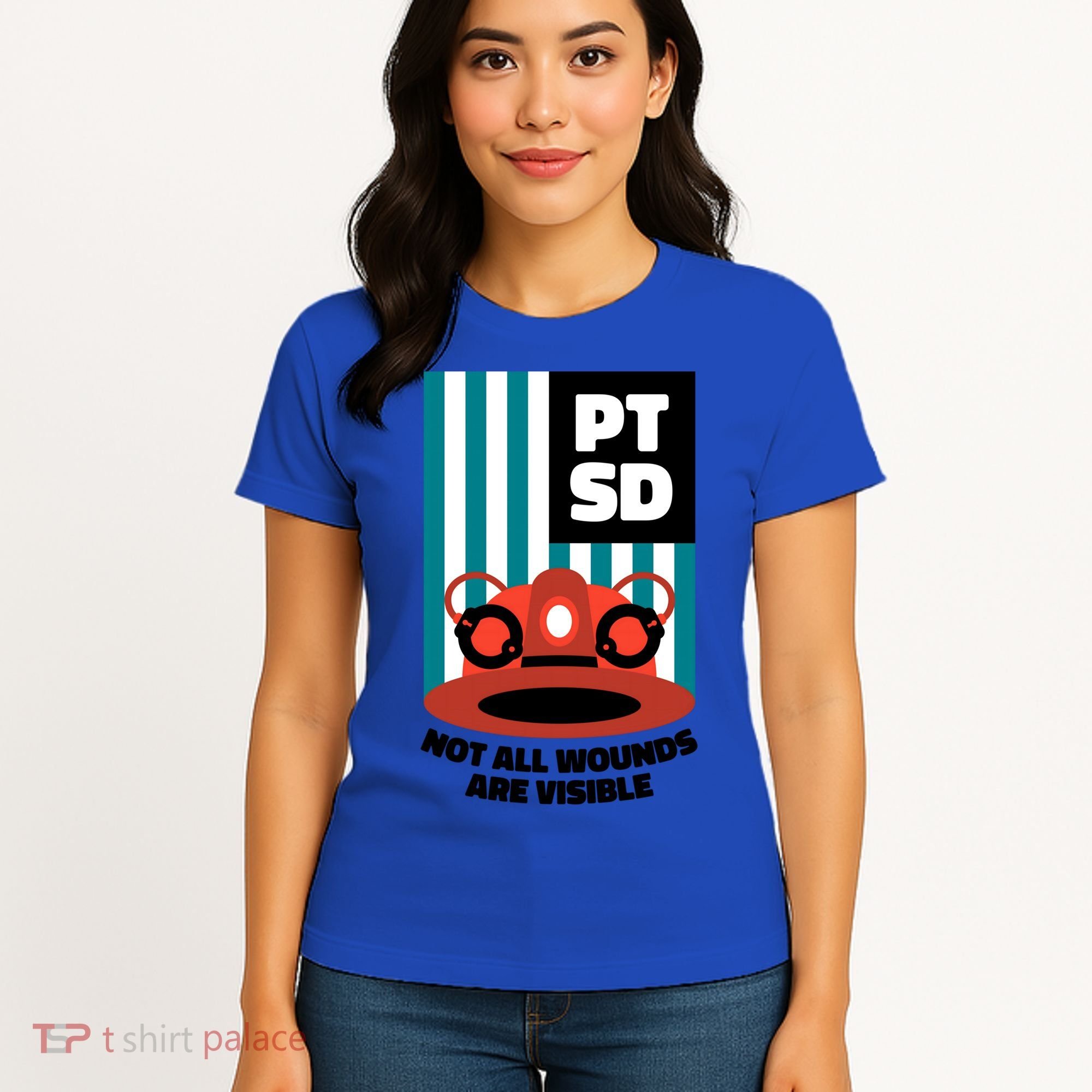 Ems Firefighter Ptsd Awareness Flag Post Traumatic Stress Meaningful Gift Women's T-Shirt