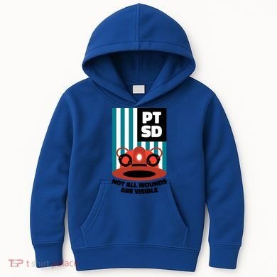 Ems Firefighter Ptsd Awareness Flag Post Traumatic Stress Meaningful Gift Kids Hoodie