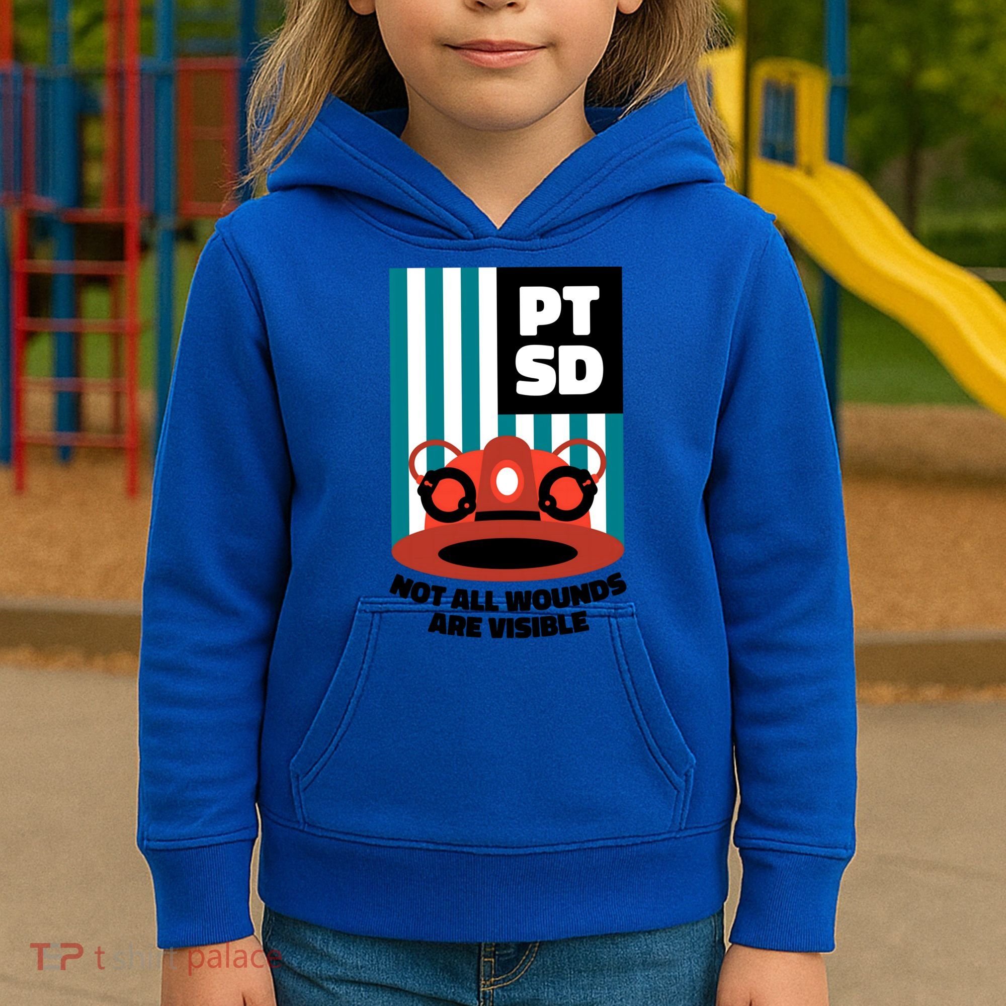 Ems Firefighter Ptsd Awareness Flag Post Traumatic Stress Meaningful Gift Kids Hoodie