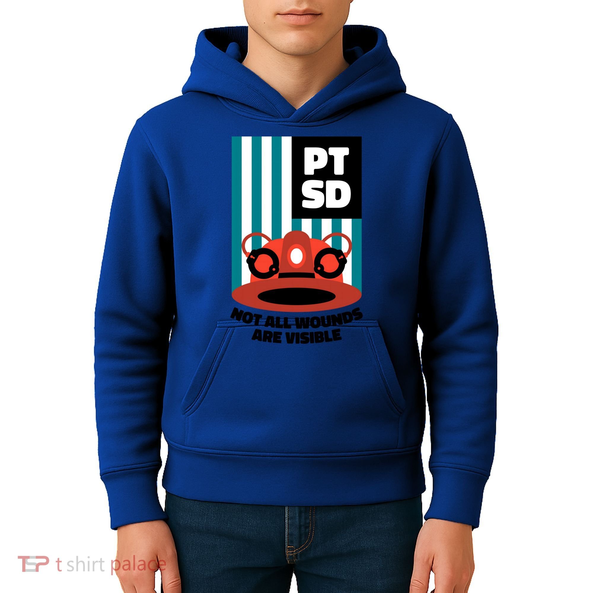 Ems Firefighter Ptsd Awareness Flag Post Traumatic Stress Meaningful Gift Kids Hoodie