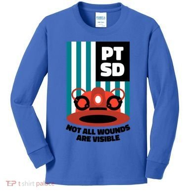 Ems Firefighter Ptsd Awareness Flag Post Traumatic Stress Meaningful Gift Kids Long Sleeve Shirt