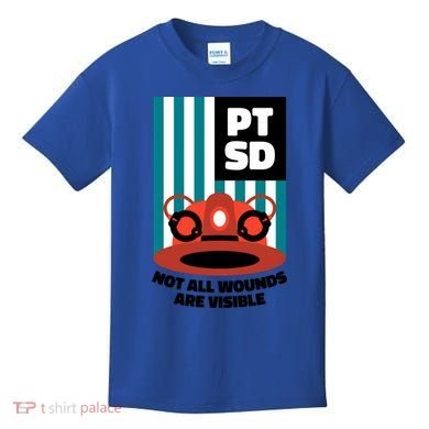 Ems Firefighter Ptsd Awareness Flag Post Traumatic Stress Meaningful Gift Kids T-Shirt