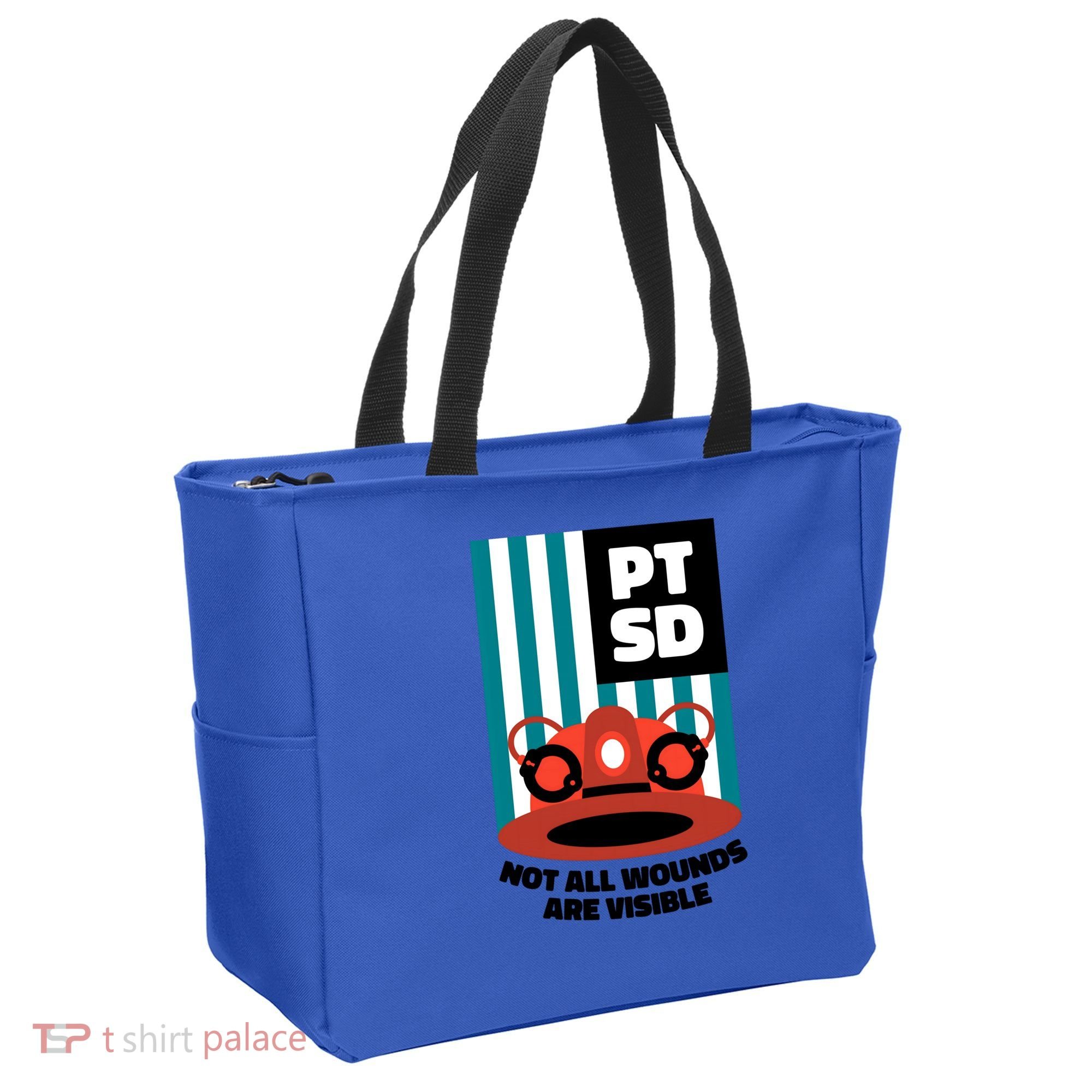 Ems Firefighter Ptsd Awareness Flag Post Traumatic Stress Meaningful Gift Tote Bag