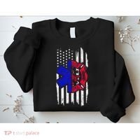 EMT Firefighter Paramedic Fireman EMS American Flag Sweatshirt thumb 2