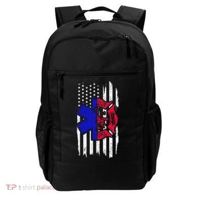 EMT Firefighter Paramedic Fireman EMS American Flag Backpack