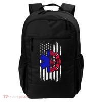EMT Firefighter Paramedic Fireman EMS American Flag Backpack thumb 0