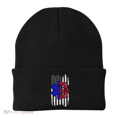 EMT Firefighter Paramedic Fireman EMS American Flag Beanie