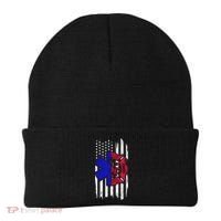 EMT Firefighter Paramedic Fireman EMS American Flag Beanie thumb 0