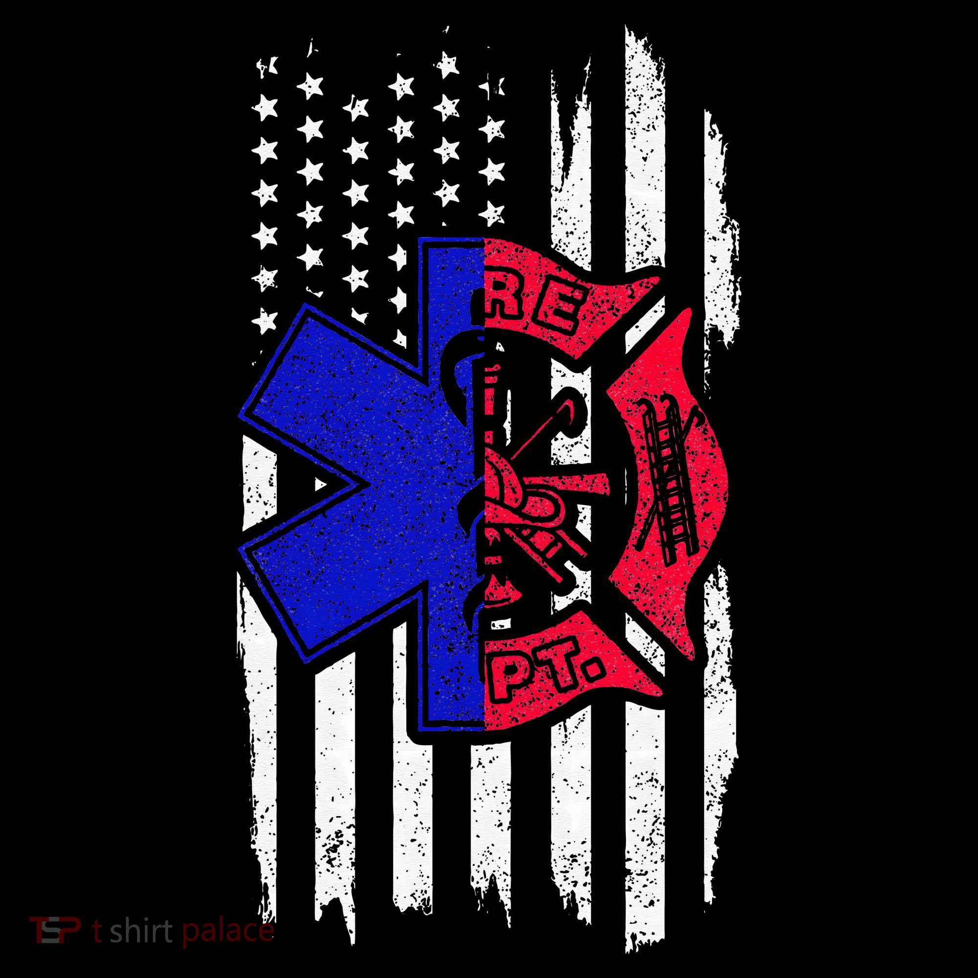 EMT Firefighter Paramedic Fireman EMS American Flag Women's Hoodie